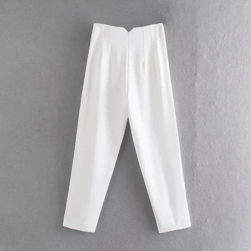 TRAF High Waist Women's Trousers - Office Wear & Casual Style - Buy Center