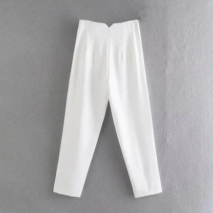 TRAF High Waist Women's Trousers - Office Wear & Casual Style - Buy Center