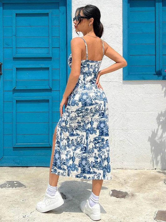 Elegant Strapless Maxi Dress - Daisy Leopard Print for Spring - Buy Center