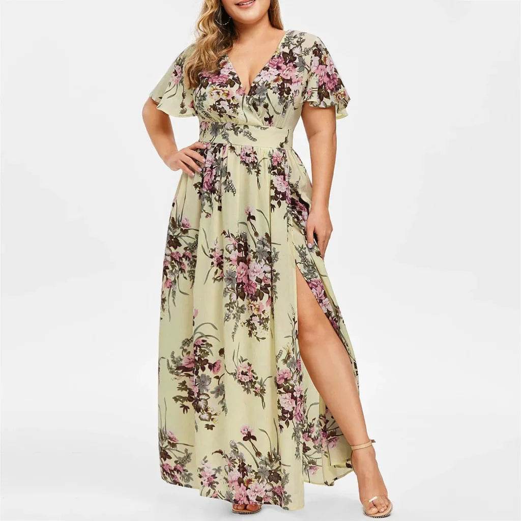 2023 Women's Summer Dress - Printed Side Slit, Trendy Style - Buy Center