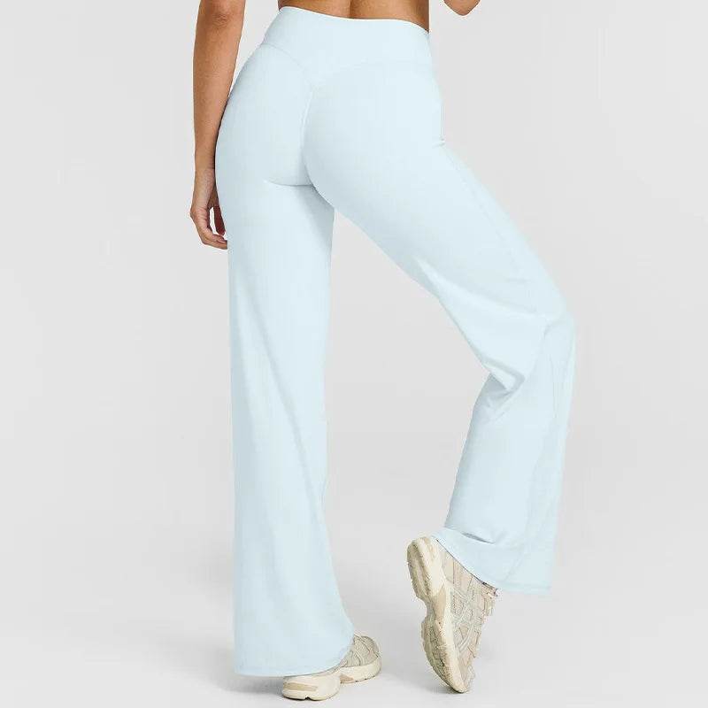 Women's High Waist Fitness Trousers - Breathable Wide-Leg Yoga Pants - Buy Center