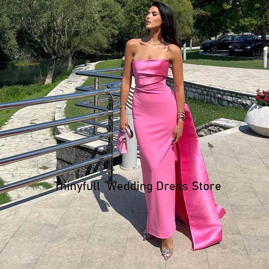 Thinyfull Strapless Mermaid Evening Dress - Custom Satin Gown - Buy Center
