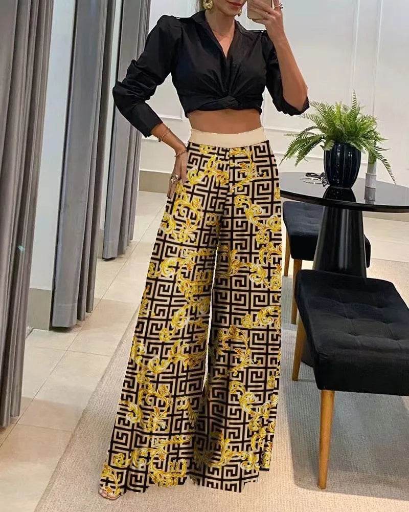 FUXIONG High Waisted Wide Leg Pants - Elegant Casual Autumn Fit - Buy Center