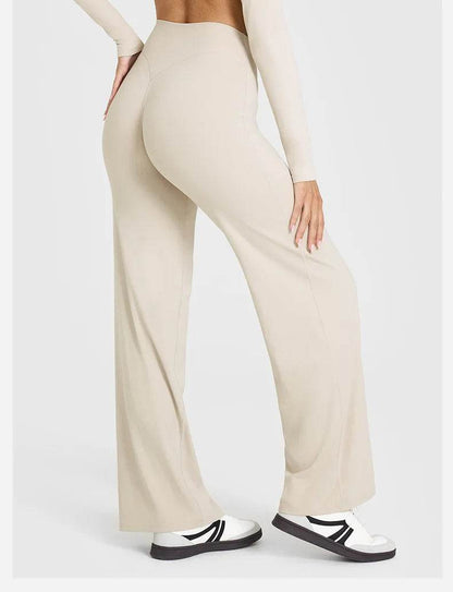 Women's High Waist Fitness Trousers - Breathable Wide-Leg Yoga Pants - Buy Center