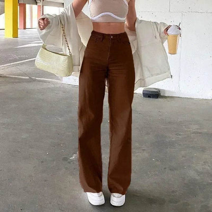 Bree ZEB High Waist Denim Jeans for Women - Casual Loose Fit Trousers - Buy Center