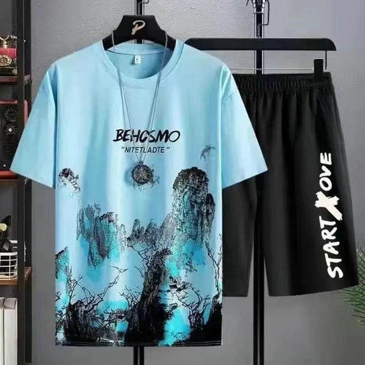 XMSFTD 2024 Summer Quick-Drying Men's Tracksuit - T-Shirt & Shorts Set - Buy Center