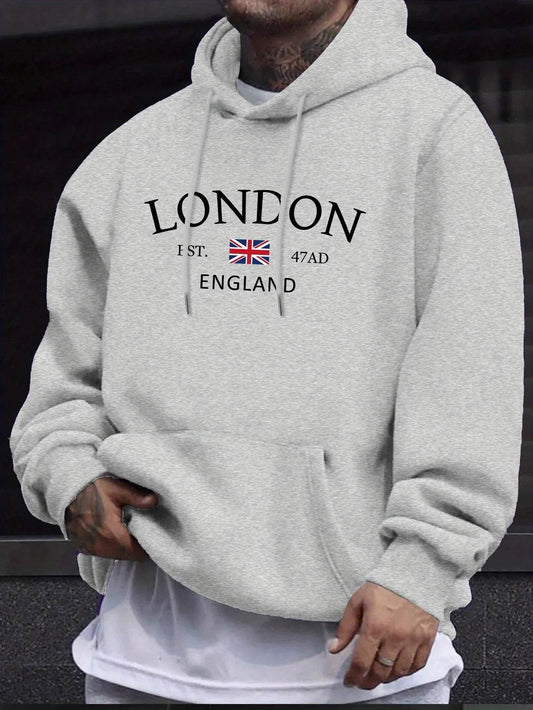 OLOEY Men's Casual Printed Hoodie - Autumn & Winter Long Sleeve - Buy Center