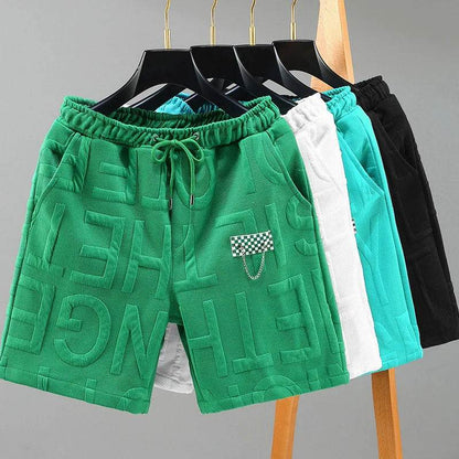 Men's Solid Color Drawstring Shorts - Casual Elastic Waist with Pockets - Buy Center