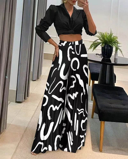 FUXIONG High Waisted Wide Leg Pants - Elegant Casual Autumn Fit - Buy Center