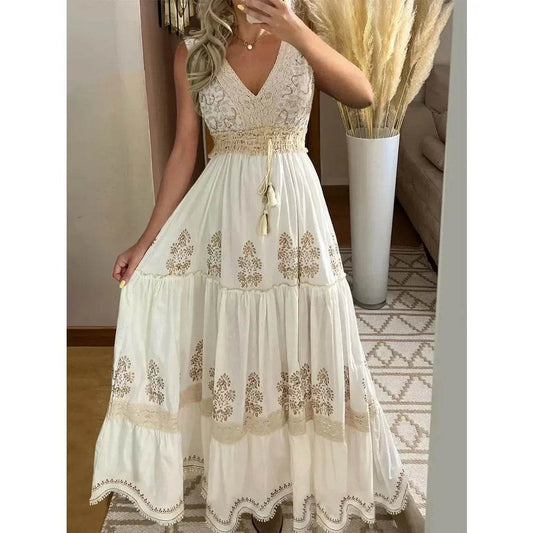 Bohemian Sleeveless Floral Maxi Dress - Perfect for Summer Parties - Buy Center