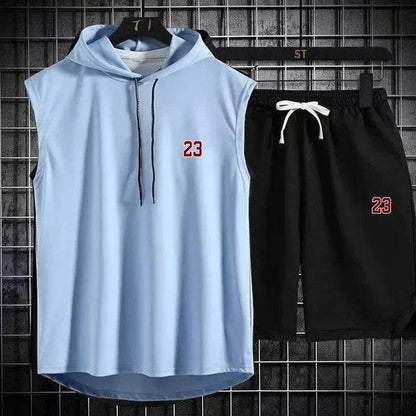 Men's Summer Casual Two Piece Set - T-Shirt & Shorts Twin Suit - Buy Center