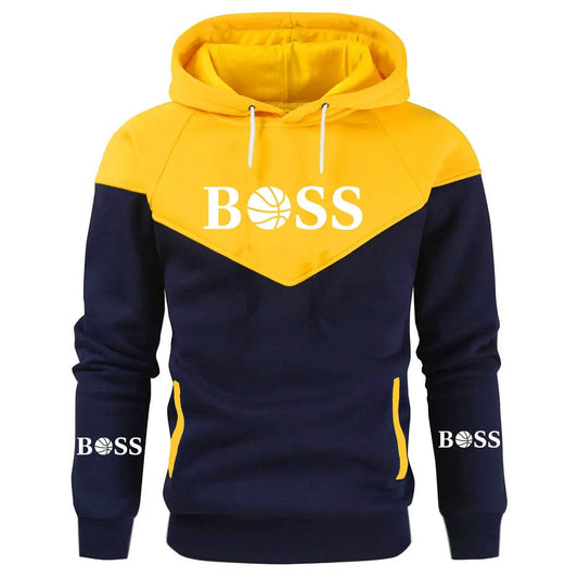Men's Patchwork Hoodie - Fleece Thermal Sportswear for Fall Winter - Buy Center