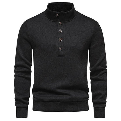 White Turtleneck Button Down Sweater for Men Autumn Winter Long Sleeve Knit Sweater Mens Casual Soft Lightweight Bottoming Shirt - Buy Center