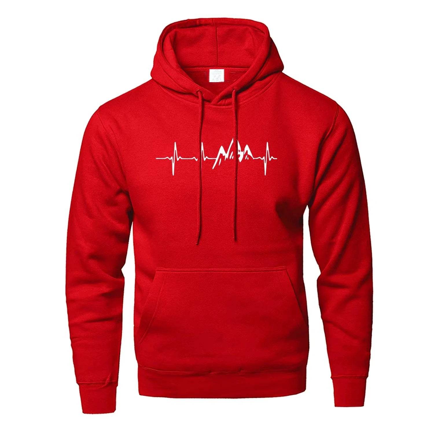 Mountain Heartbeat Hoodies - Casual Long Sleeve Sweatshirt for Teens - Buy Center