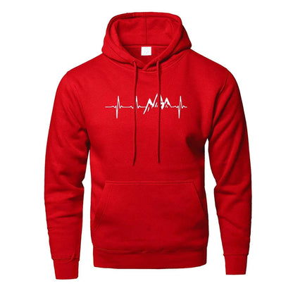 Mountain Heartbeat Hoodies - Casual Long Sleeve Sweatshirt for Teens - Buy Center