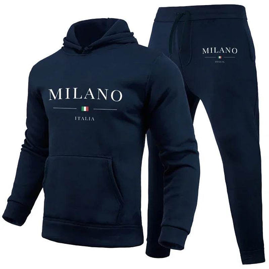 Milano Print Men's Luxury Hoodie Set - Casual Jogging Tracksuit - Buy Center