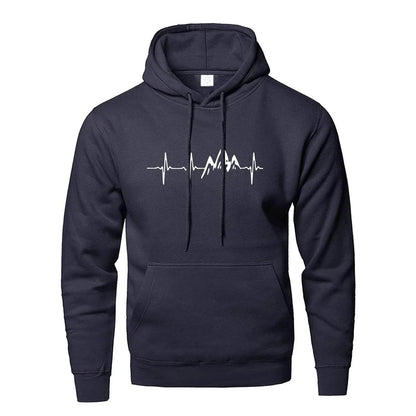 Mountain Heartbeat Hoodies - Casual Long Sleeve Sweatshirt for Teens - Buy Center