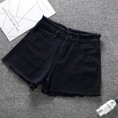 OKXGNZ Women's High Waist Denim Shorts - Casual Distressed Style - Buy Center