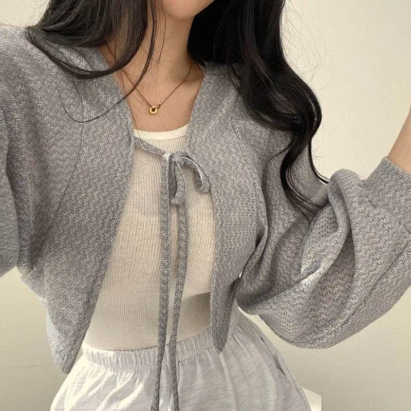 Y2K Korean Style Casual Knitted Cardigan - Thin Sunscreen Knitwear - Buy Center