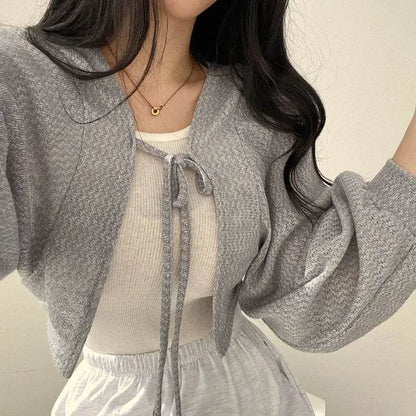 Y2K Korean Style Casual Knitted Cardigan - Thin Sunscreen Knitwear - Buy Center