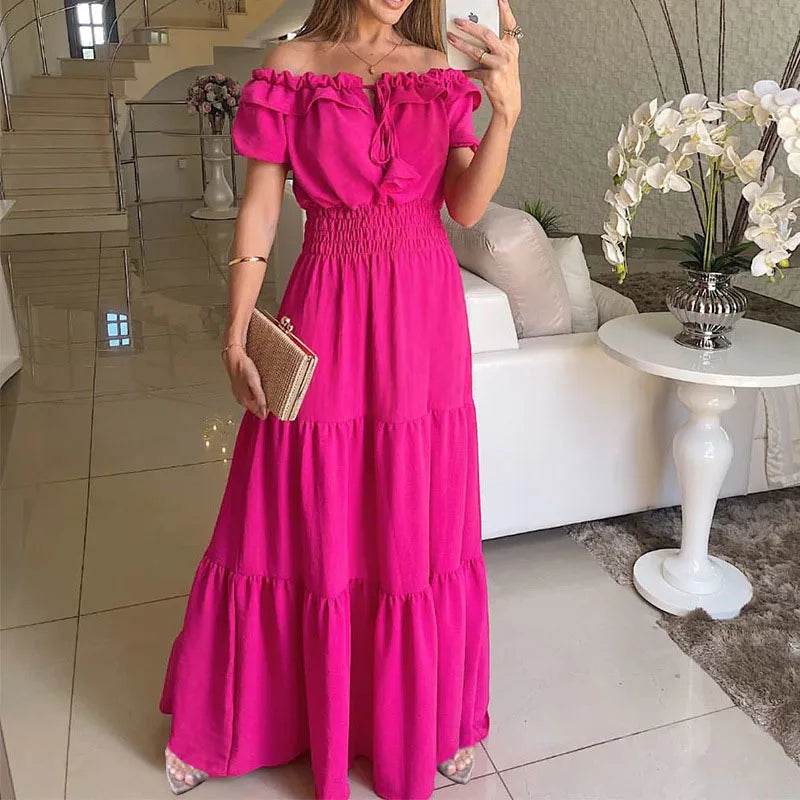XXOWENLI Spring Summer Women's Dress - Puff Sleeve Ruffle A-Line - Buy Center
