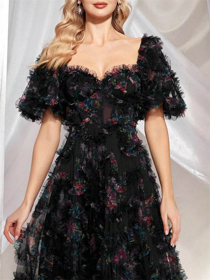 XUIBOL Luxury Floral Evening Dress - Mermaid Cocktail A-Line Style - Buy Center