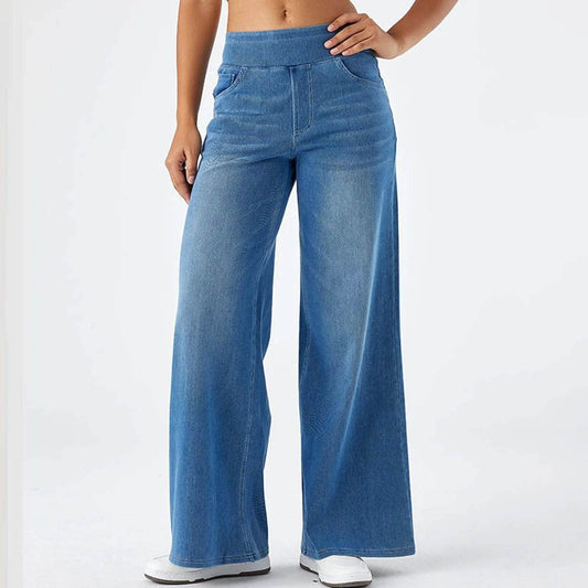 YOUYEDIAN Women’s High Waist Baggy Jeans - Retro Wide Leg Denim - Buy Center