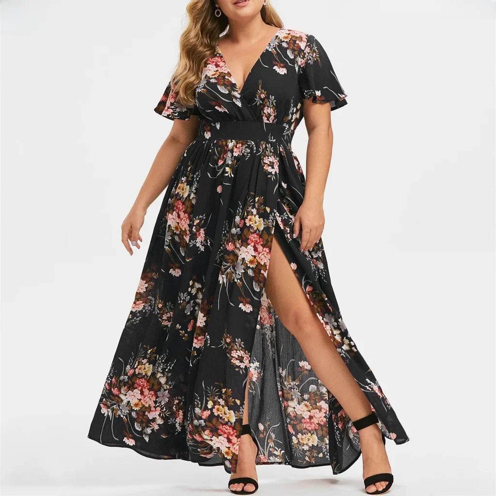 2023 Women's Summer Dress - Printed Side Slit, Trendy Style - Buy Center