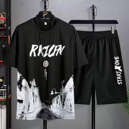 Men's Casual Summer Sports Set - Short Sleeve T-shirt & Shorts - Buy Center