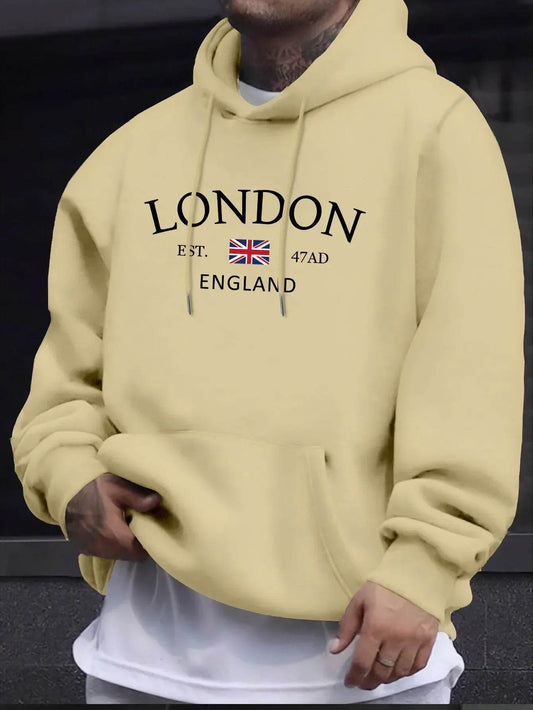 OLOEY Men's Casual Printed Hoodie - Autumn & Winter Long Sleeve - Buy Center