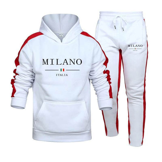 Casual Men's Tracksuit Set - Printed Hooded Sweatshirt & Joggers - Buy Center