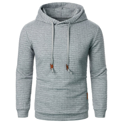 Men's Jacquard Plaid Hoodie - Warm Casual Long Sleeve Sweatshirt - Buy Center