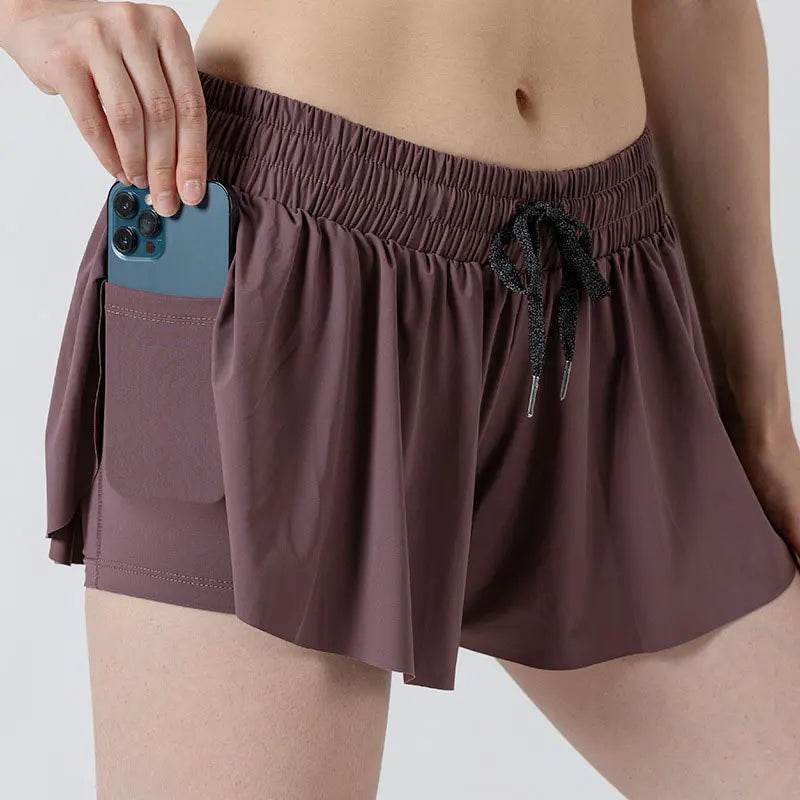 INLUMINE Women's 2-in-1 Flowing Sports Shorts - Butterfly Design - Buy Center
