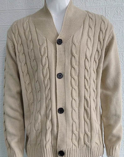 Kalenmos Men’s V-Neck Loose Sweater - Cozy Casual Cardigan for Autumn - Buy Center