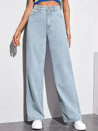 Bree ZEB High Waist Denim Jeans for Women - Casual Loose Fit Trousers - Buy Center