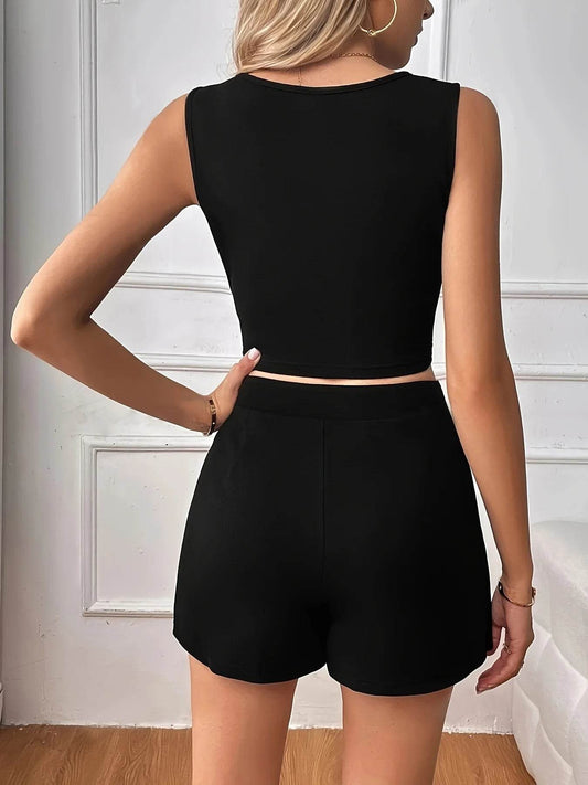 EMILYKIM 2024 Women’s Casual 2-Piece Mini Skirt Set - Black - Buy Center
