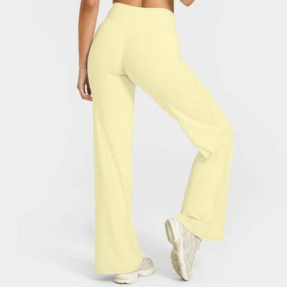 Women's High Waist Fitness Trousers - Breathable Wide-Leg Yoga Pants - Buy Center