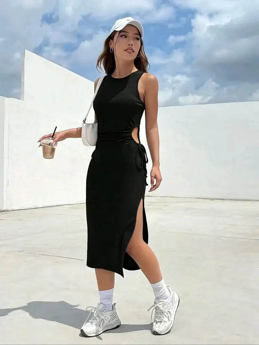 Design Sense Women's Slim Lace Dress - Side Slit, Summer Style - Buy Center