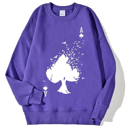 Drifting Spades A Black Pattern Male Sweatshirts Comfortable Creative Pullovers Hip Hop Tops Fleece Casual Streetwear For Mans - Buy Center