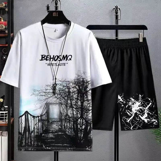 2025 Summer Fashion Men’s Cotton Set - Casual T-shirt & Shorts - Buy Center