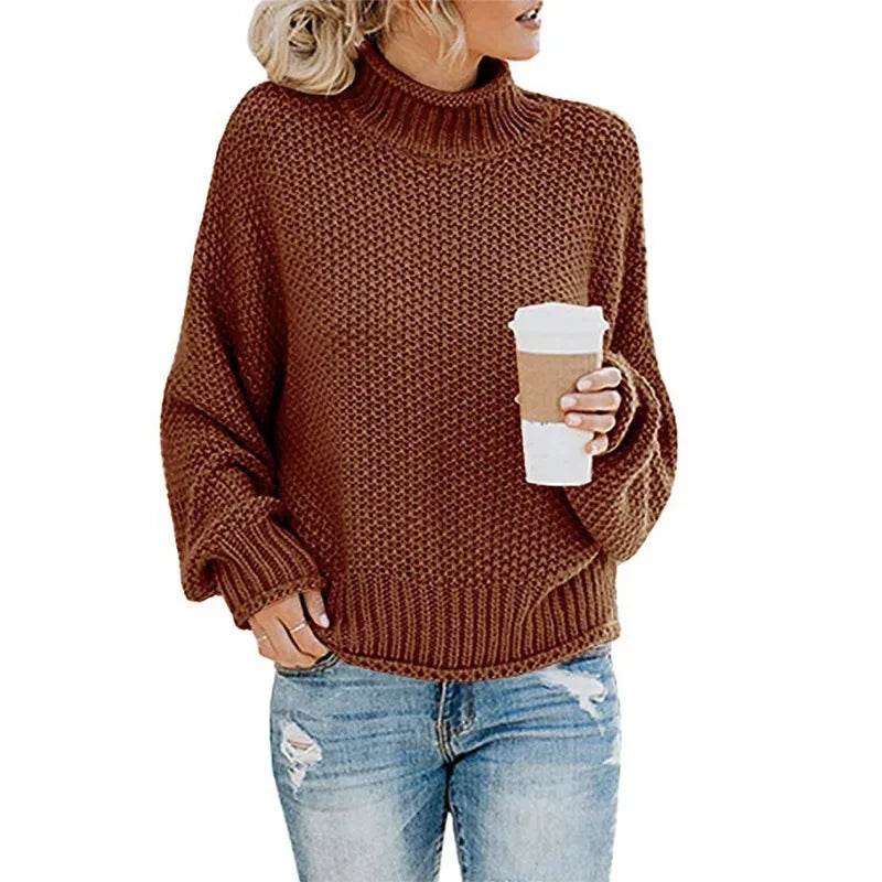 2023 Women's Long-Sleeved Turtleneck Sweater - Plus Size Pullover Top - Buy Center