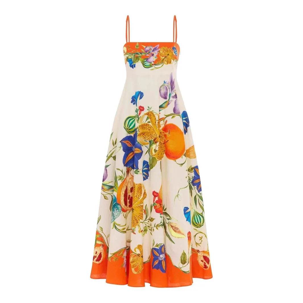 2024 Personalized Off-Shoulder Linen Dress - Lace Trim, Sleeveless Style - Buy Center