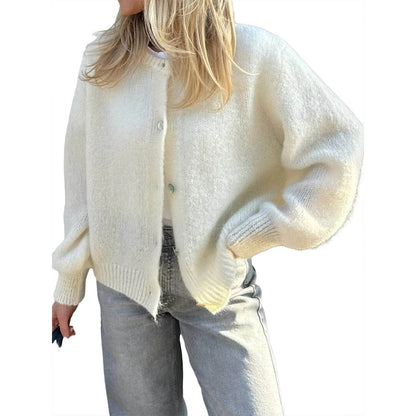 Goocheer Women's Casual Knitted Cardigan - Slim Fit O-neck Sweater - Buy Center