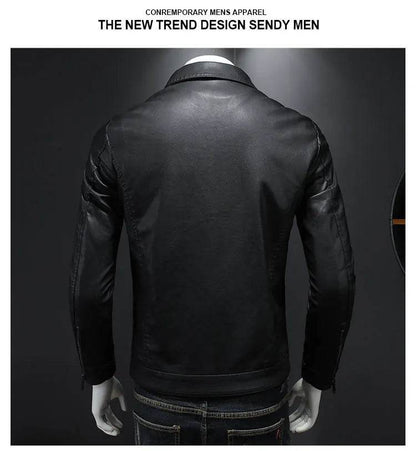 DOIYTTS Men's Slim Fit Black Motorcycle Leather Jacket - High Quality PU - Buy Center