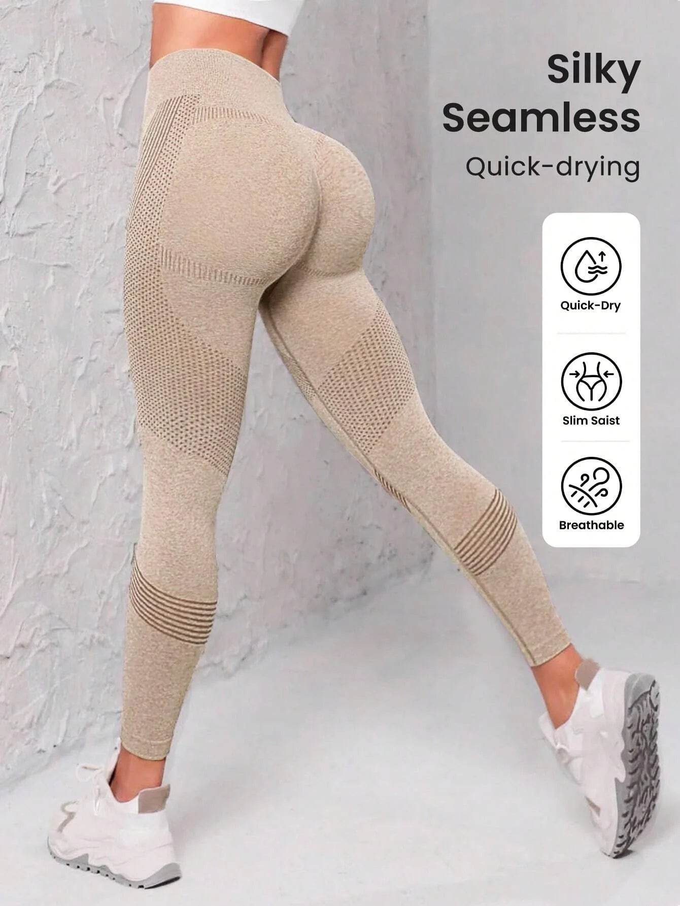 Seamless Wide Waistband Sports Leggings - Women’s Full Length Yoga Fit - Buy Center