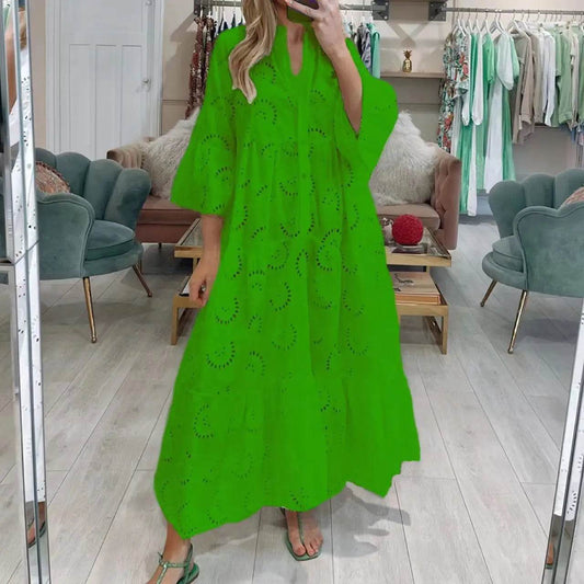 LUZHEN Women's Spring Summer Shirt Dress - V-Neck, Flared Sleeves - Buy Center