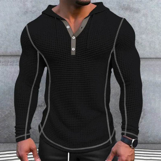 Slim Fit V-Neck Hoodies for Men - Casual Polyester Long Sleeve - Buy Center
