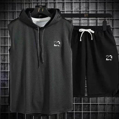 Men's Summer Casual Two Piece Set - T-Shirt & Shorts Twin Suit - Buy Center