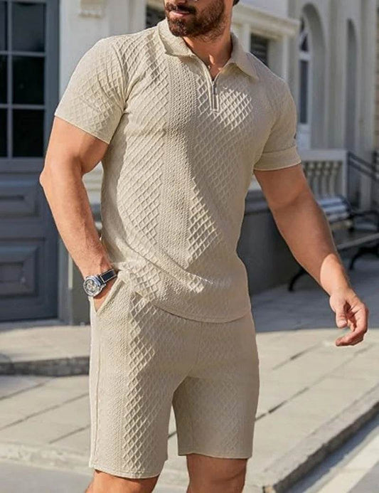 KUXEECOOL Men's Casual Polo Shirt & Shorts Set - Summer Style - Buy Center