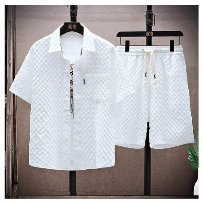 Men's Casual Thin Sports Two-Piece Set - Summer Ice Silk Suit - Buy Center